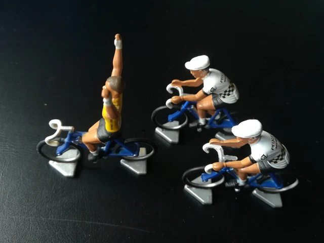 MINIATURE CYCLISTE DU TOUR de FRANCE - EQUIPE PEUGEOT et Maillot JAUNE