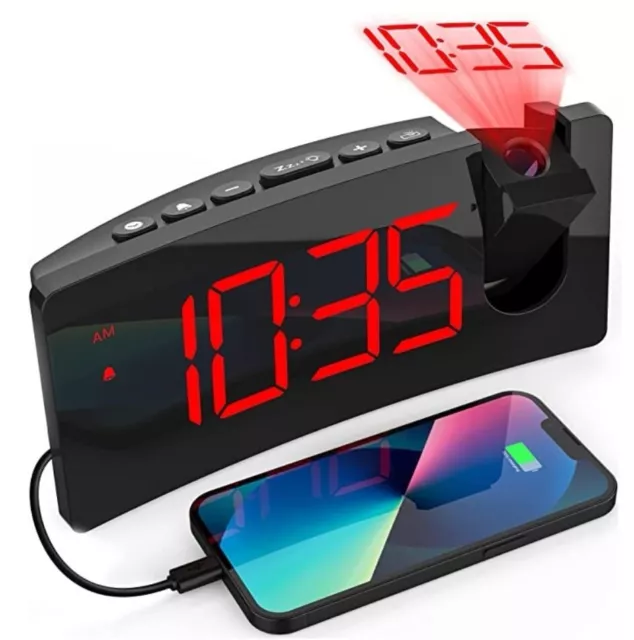 Réveil LED Projection LED Projection Alarm Clock Model HM472A