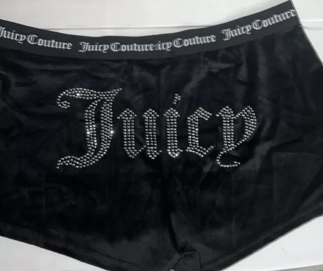 JUICY COUTURE SLEEPWEAR Velour Shorts Lounge 2 Pack REAR FIND Black ...