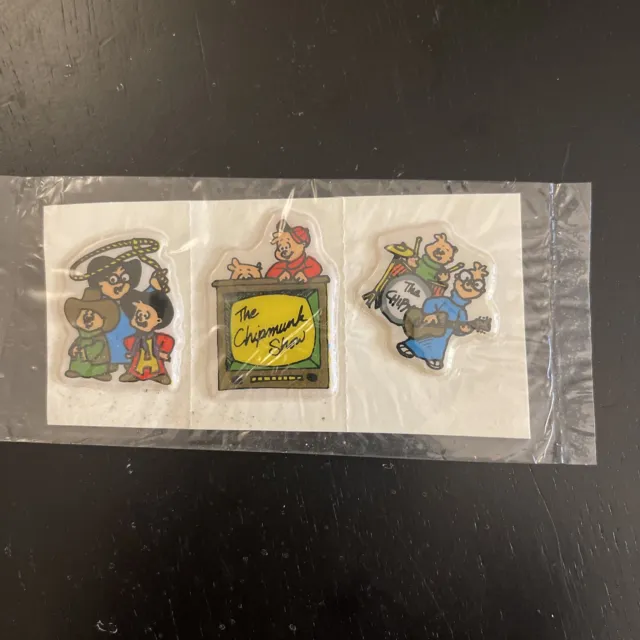 1983 The Chipmunks Show Stickers Set Of 3