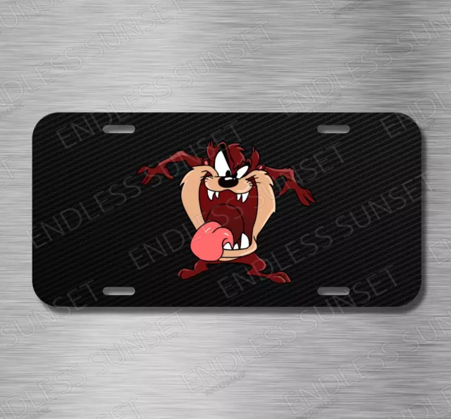 Taz Tasmanian Devil Looney Tunes Cartoon  License Plate Front Auto Tag