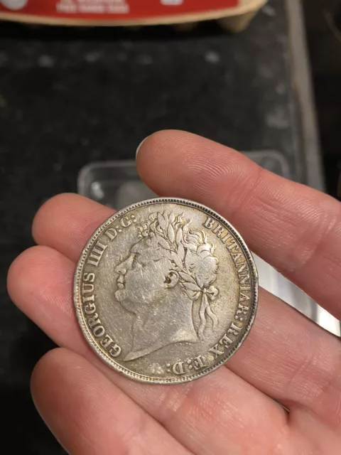 1822 George IV Crown .925 Silver 27.6g Coin