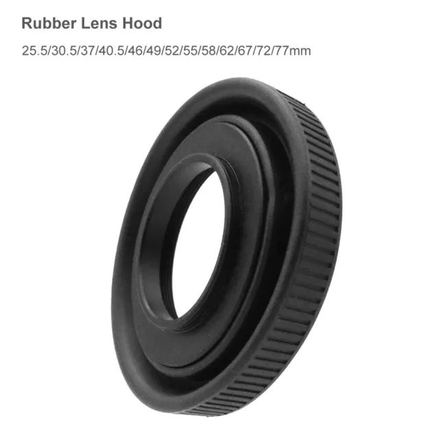 Universal Rubber Lens Hood 25.5/37/40.5/46/49/52/62/72/77mm Rubber Lens Shade
