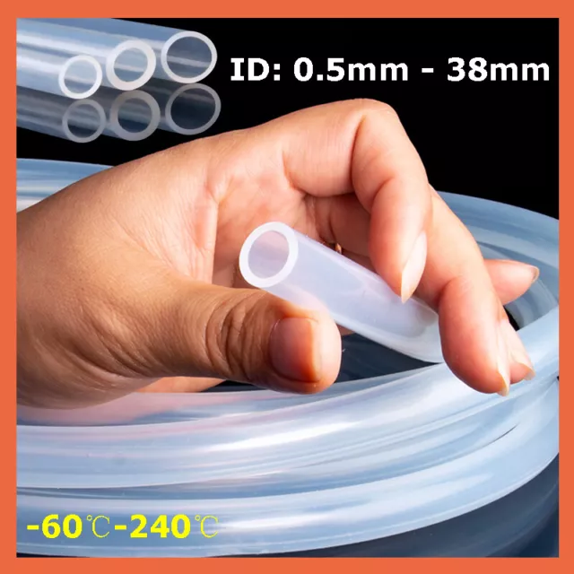 Food Grade Clear Silicone Tube Beer Milk Hose Pipe Soft Rubber ID 0.5mm - 38mm