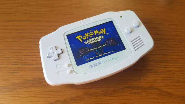 Game Boy Advance GBA Brillant Blanc Thème LCD IPS V2 Rétro-éclairage Console