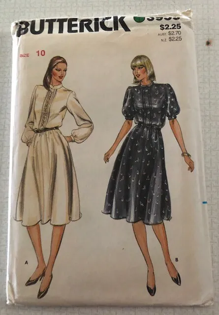 BUTTERICK sewing pattern 3959 Dress 2 sleeve length Miss size 10 Vintage Uncut