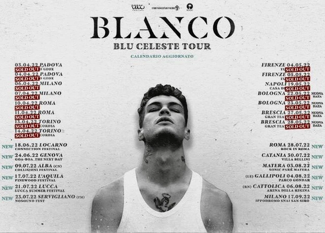 Vendo 2 Biglietti Concerto Blanco Ippodromo SNAI San Siro 17/09/2022