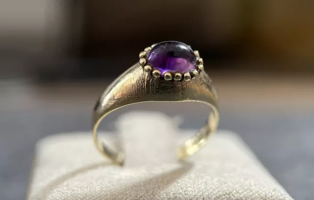 333 Gold Ring Mit Amethyst Vintage Gr. 56 Gelbgold 8 Karat Damen Ring