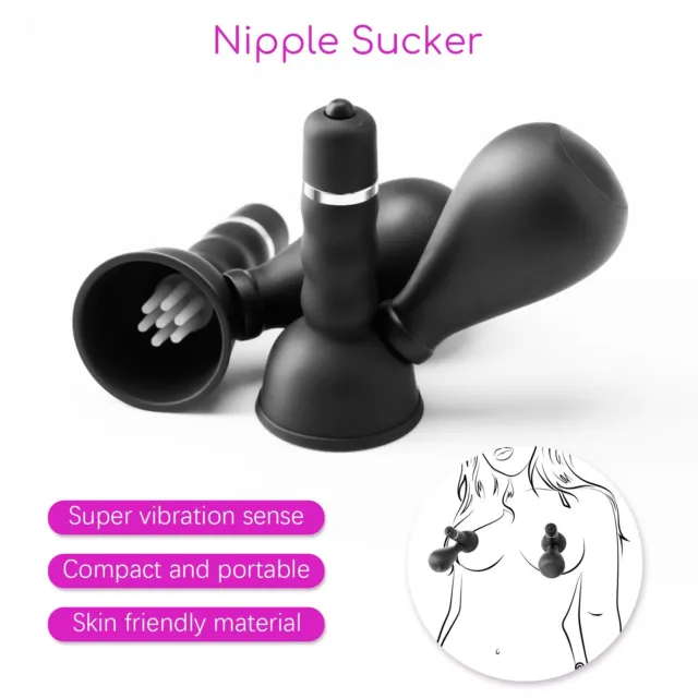 Electric Vibrating Breast Nipple Clamps Sucker Vacuum Enhancer forWomen Massager