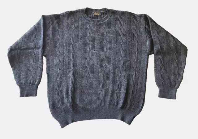 Brooks Brothers 100%  Wool Pullover Cable Knit Charcoal Grey Large Men’s Large