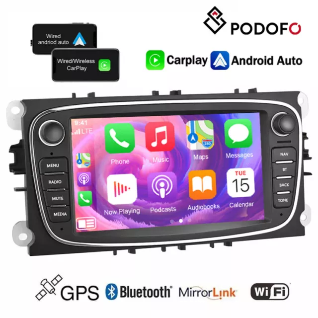 Android 10 Car Stereo Radio CarPlay GPS WIFI For Ford Focus C-MAX Mondeo Galaxy