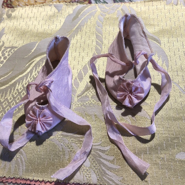 Paire De Chaussures Pour Poupée Ancienne – Jumeau, Bru, Steiner, SFBJ – Occasion