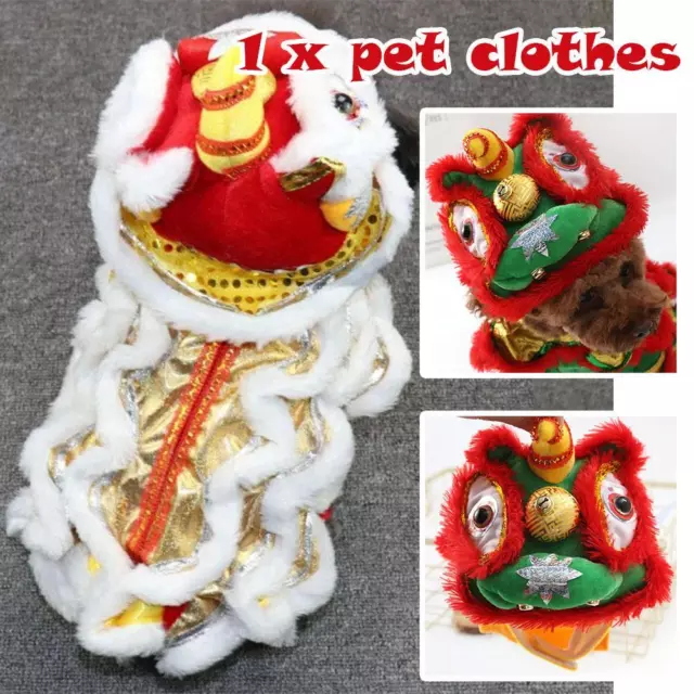 Spring Festival Dog Costume Lion Dance Chinese New Year Role Play Puppy Cos H6B3