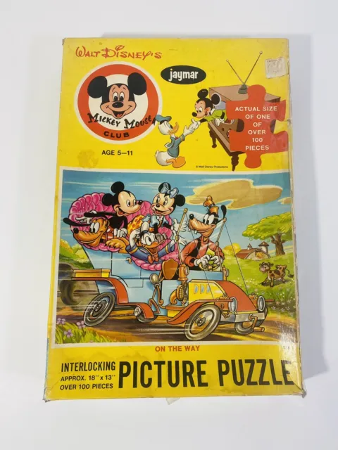 Vintage Mickey Mouse Club Jigsaw Puzzle Jaymar On The Way 100 Pieces 1960s