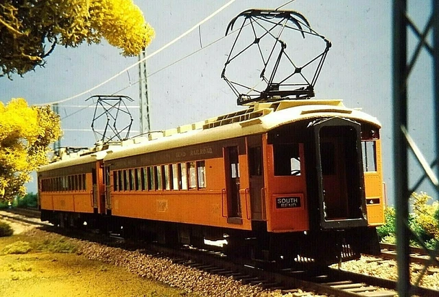 SQ17 ORIGINAL KODACHROME 1960s 35MM SLIDE SOUTH BEND ELECTRIC CAR TRAIN #4