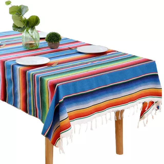 150x215cm Mexican Sarape Blanket Tablecloth Throw Yoga Picnic Rug Party Decor