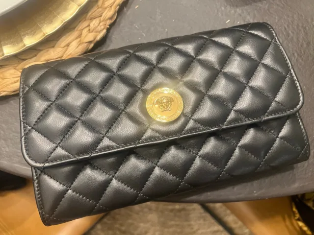 Brand New Authentic Versace La Medusa Quilted Clutch