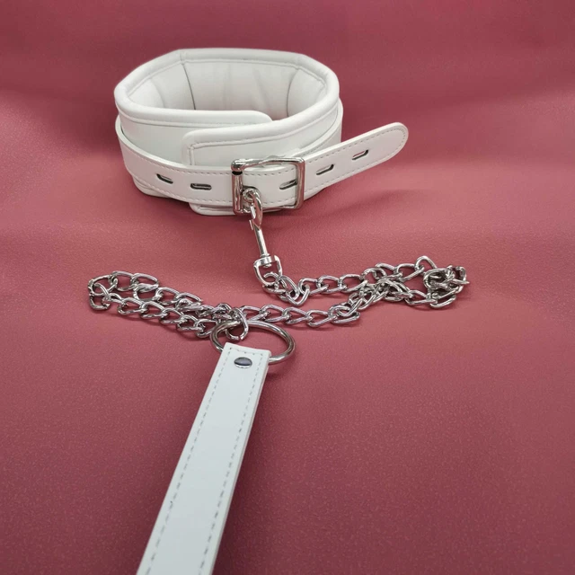 BLACK PU LEATHER Neck Collar Corset Posture Slave Restraint Cosplay