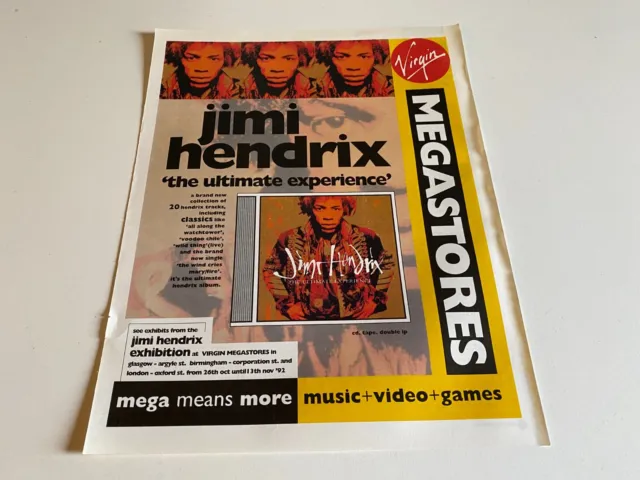 Framed Magazine Advert 12X10" Jimi Hendrix : The Ultimate Experience Album