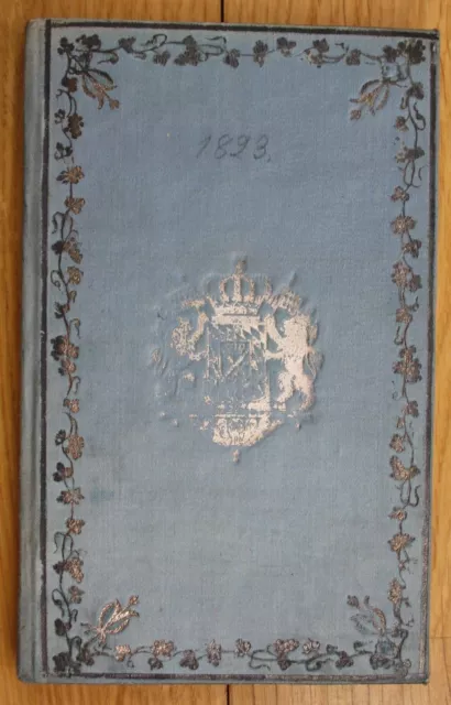 1823 Wappeneinband Armoiries Bavière Adel Royal Bavarois Femmes Calendrier