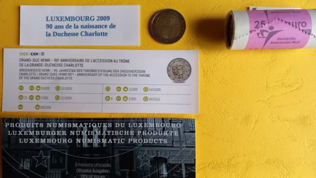 Pièce 2 € Commémo - LUXEMBOURG 2009 -G.DUCHESSE CHARLOTTE-NEUVE