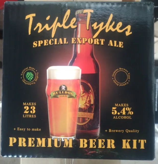 Bulldog Brews Triple Tykes Exportación Ale Beer Kit 40 Pintas Homebrew Kit