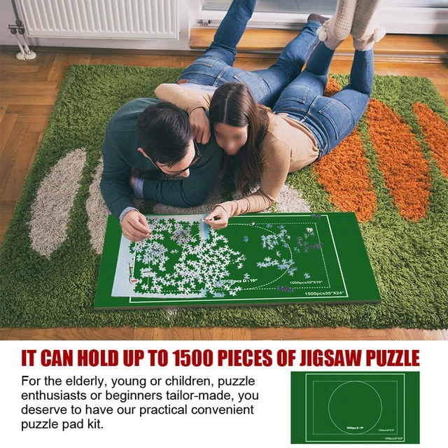 Tapis De Rangement Pour Puzzle Jusqu'à 1500 Pièces – 117x66 Cm – Avec Tube Gonflable, élastiques, Pompe Et Sac De Rangement
