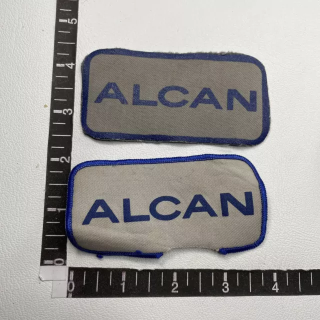 Vtg ALCAN Mining Ad Patch Lot Of 2 (1 Damaged) Printed On-Not Embroidered 19K5
