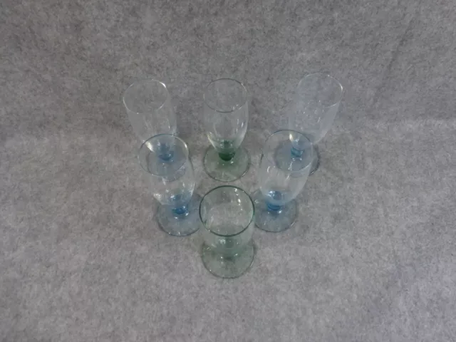 6 verres,flûtes à champagne luminarc,pieds colorés 3