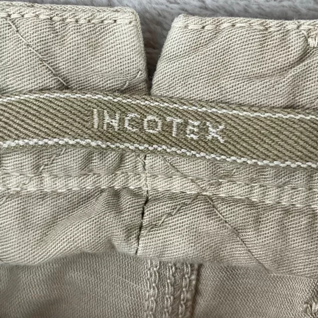 INCOTEX Cargo Shorts Men 30 Neutral Linen Blend Stone Washed Slowear NWOT $310 3