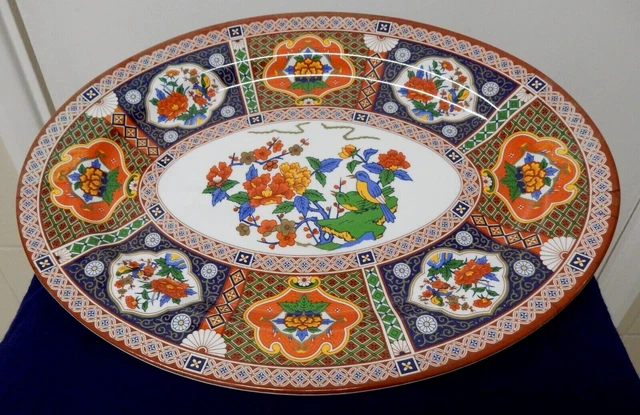 Neu Groß Melamin Oval Servierteller Geschirr Orientalisches Design Druck Serviertablett