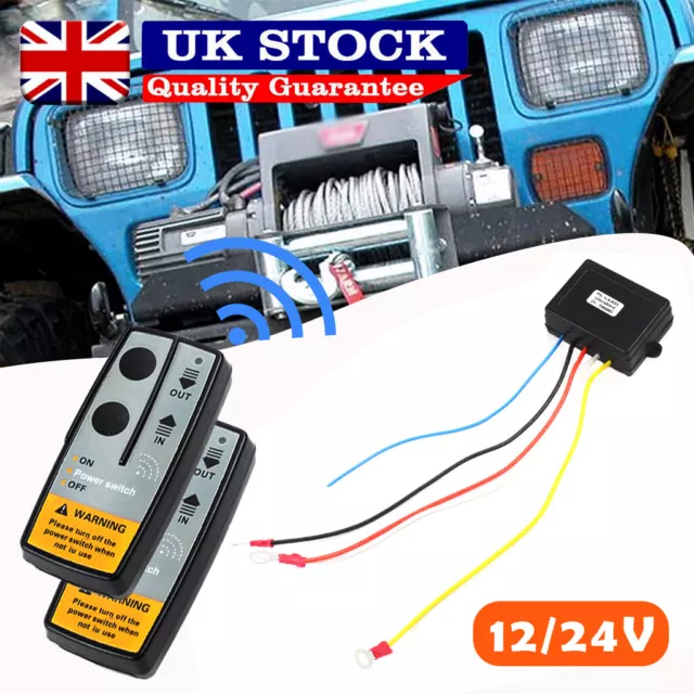 12V SUV ATV Recovery Wireless Winch Remote Control 2 Handset Switch Car Truck