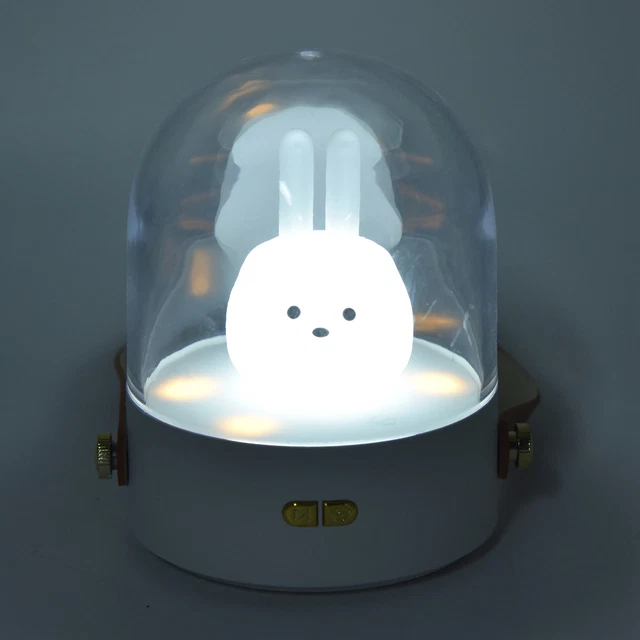 Night Light White Rabbit 6 Music Desktop Lamp For Dormitory For Bedroom