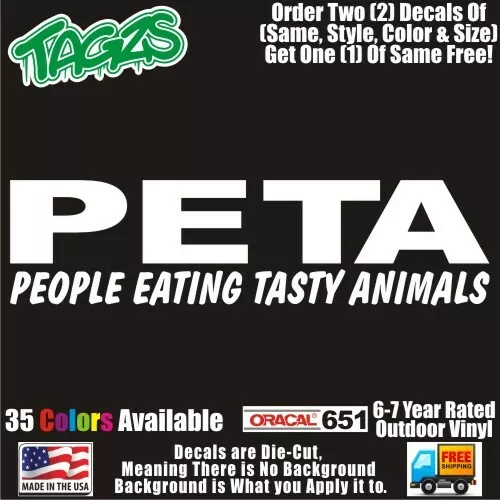 PETA FUNNY DIECUT Vinyl Window Decal Sticker Car Truck SUV JDM $3.99 ...