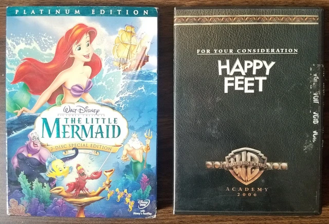 2 DVDs - The Little Mermaid Platinum Edition & Happy Feet