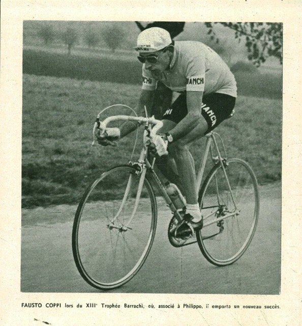 Document Ancien Fausto Coppi – XIIIème Trophée Barrachi 1955 – Extrait De Magazine