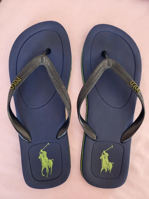 POLO RALPH LAUREN Flip Flops White And Blue Size UK 10 23.99