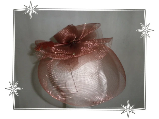 Chapeau Vintage Biche De Bere Taille 56 Pour Mariage Ou Cocktail - Beige - Fabriqué En France