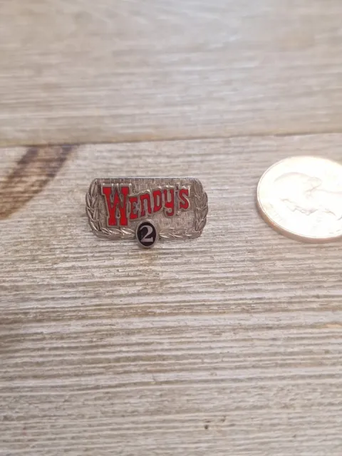 Vintage Wendys 2 Year of Service Tac Pin