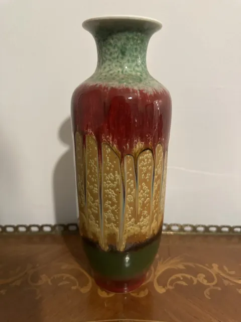 Chinese Drip Glaze Kiln Porcelain Bottle Vase Crackle Six Character Marks