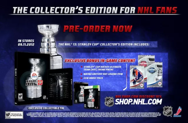 NHL 13 *STANLEY CUP EDITION* (XBOX 360) New *LIMITED COLLECTOR'S STEELBOOK*