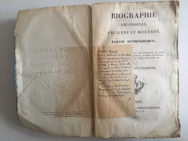 [Parisot] mythologie biographie universelle ancienne et moderne 3/3 Michaud 1833 2