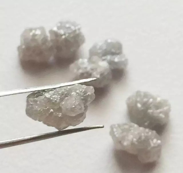 7-10mm White Grey Rough Diamond, Raw Diamond, Uncut Diamond, Loose Diamond 2 pcs