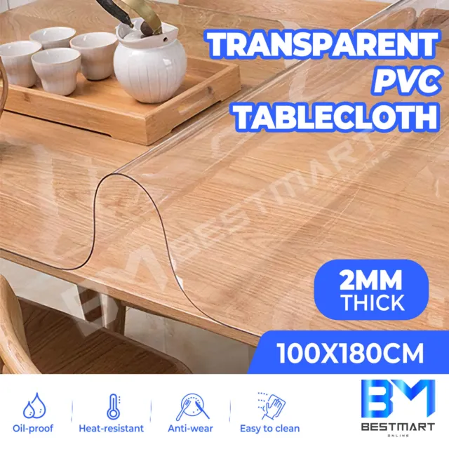 Transparent PVC Tablecloth Protector Table Cover Plastic Dining Desk Protect Mat