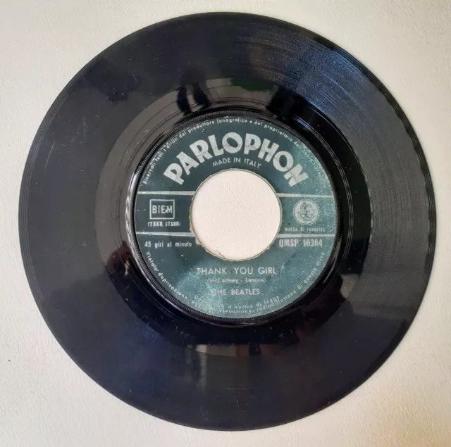 45 giri The Beatles-Thank You Girl-All My Loving-Parlophon QMSP 16364 ITA 1964