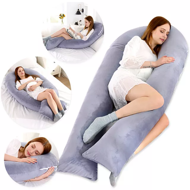 US Pregnancy Pillow(2 Sideds)-U Shaped Maternity Body Pillow with Cooling Cover