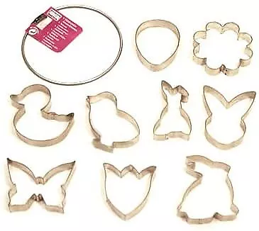 Kaiser Bakeware Patisserie Spring/Easter Cookie Cutter Rings, Set of 9