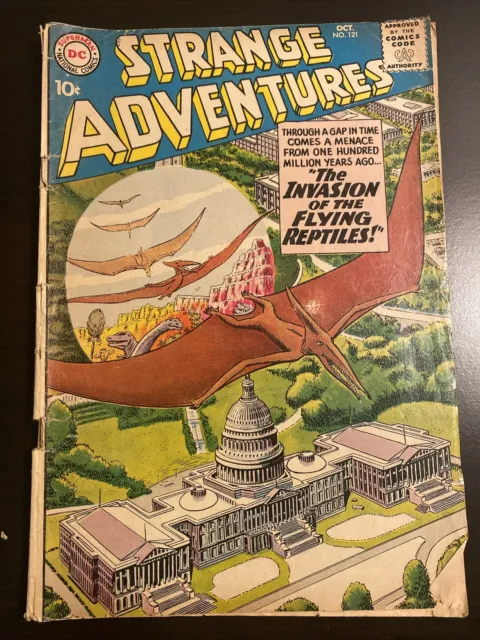 1960 DC Comics Strange Adventures #121 Iconic Invasion of Flying Reptiles Comic