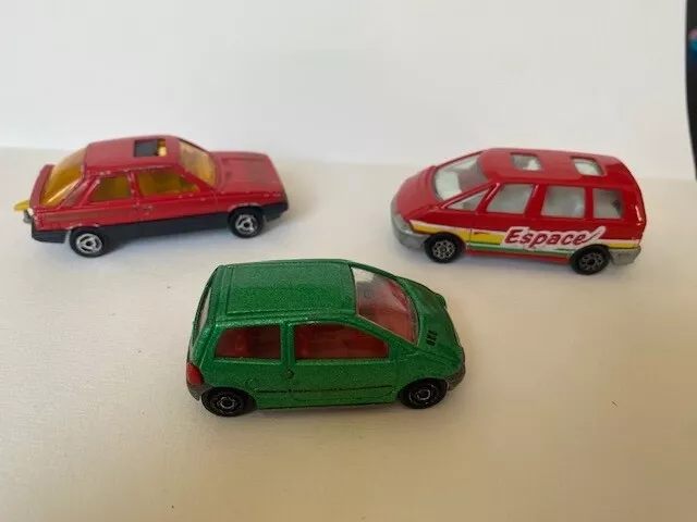 MAJORETTE vintage - Miniatures 1/60 - Lot de 3 voitures RENAULT