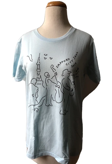 SAPPORO CITY JAZZ Festival T-shirt Mens M 2017 Baby Blue Musician Saxophone